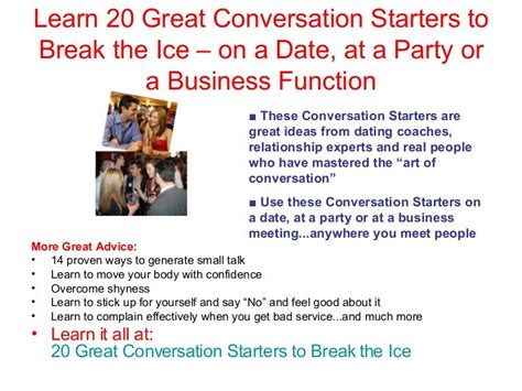 17 Great Conversation Starters to Break the Ice at Networking .